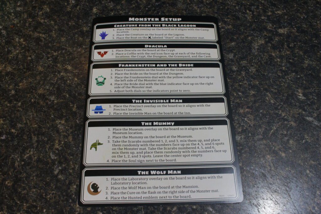 Monster Setup Card, Super Helpful