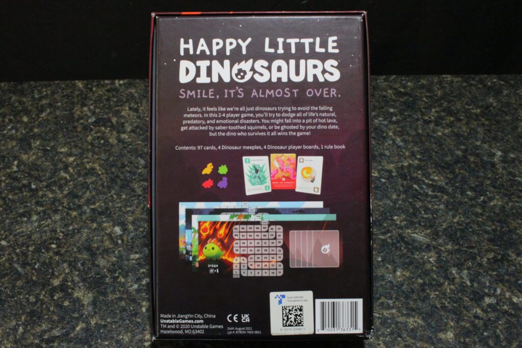 happy little dinosaurs back of box art