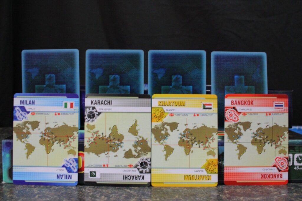 Milan, Karachi, Khartoum, and Bangkok. City card examples