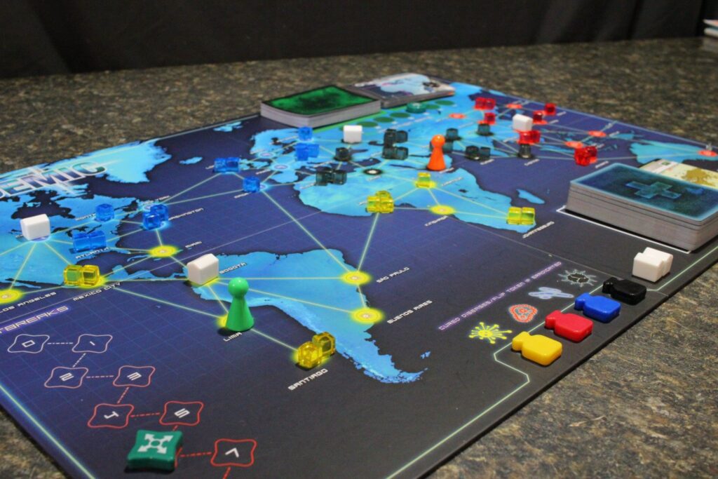 Pandemic board game during gameplay photo