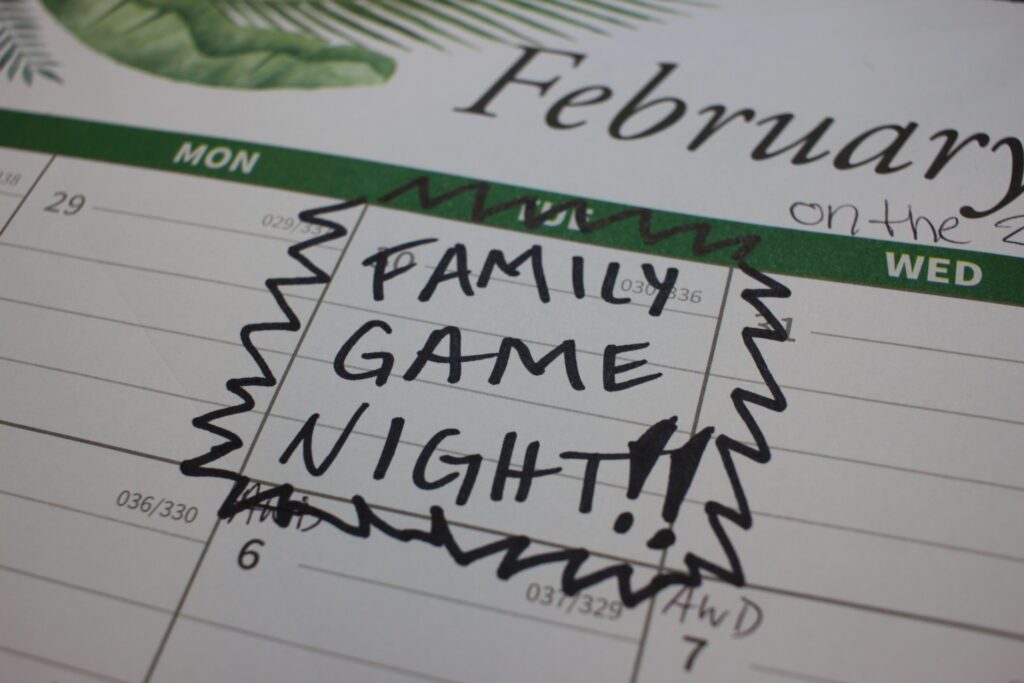 Calendar Of "Family Game Night"