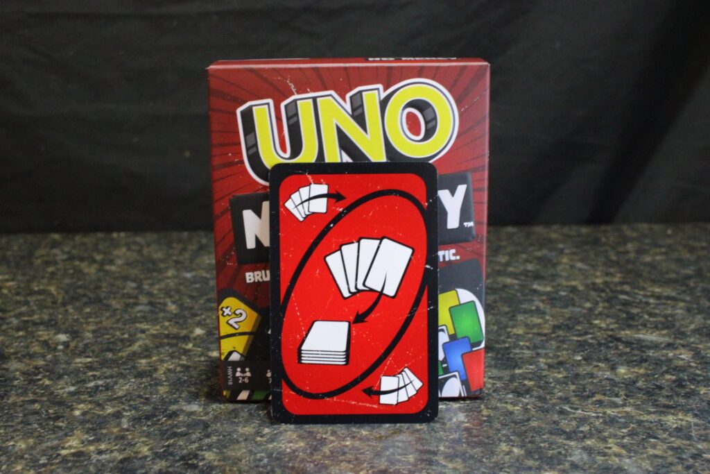 UNO: Show 'Em No Mercy. Showcase of "Discard all red cards" card