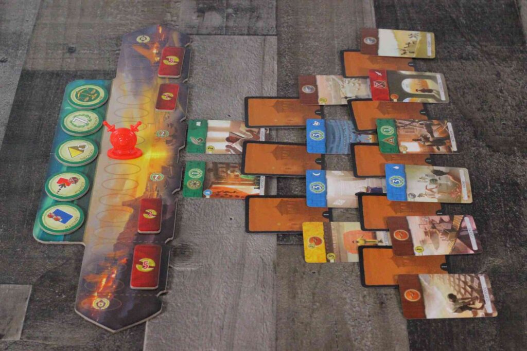 Picture Of 7 Wonders Duel age 1 structure set up