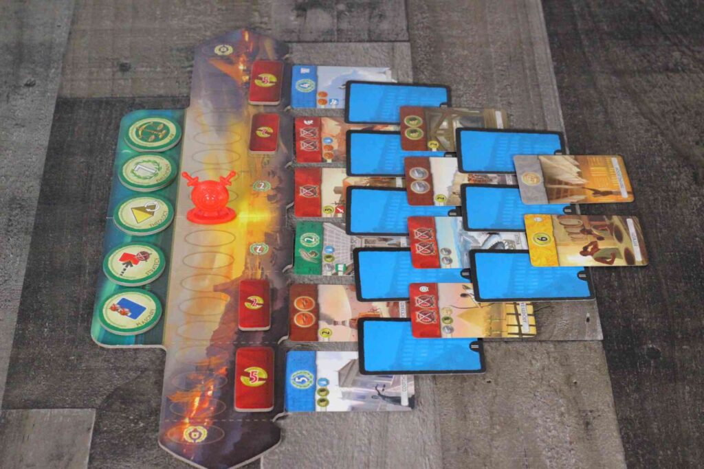 Picture Of 7 Wonders Duel age 2 structure set up