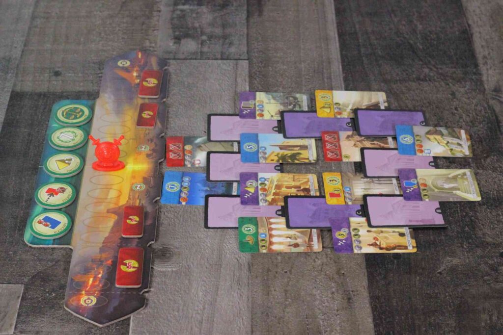 Picture Of 7 Wonders Duel age 3 structure set up