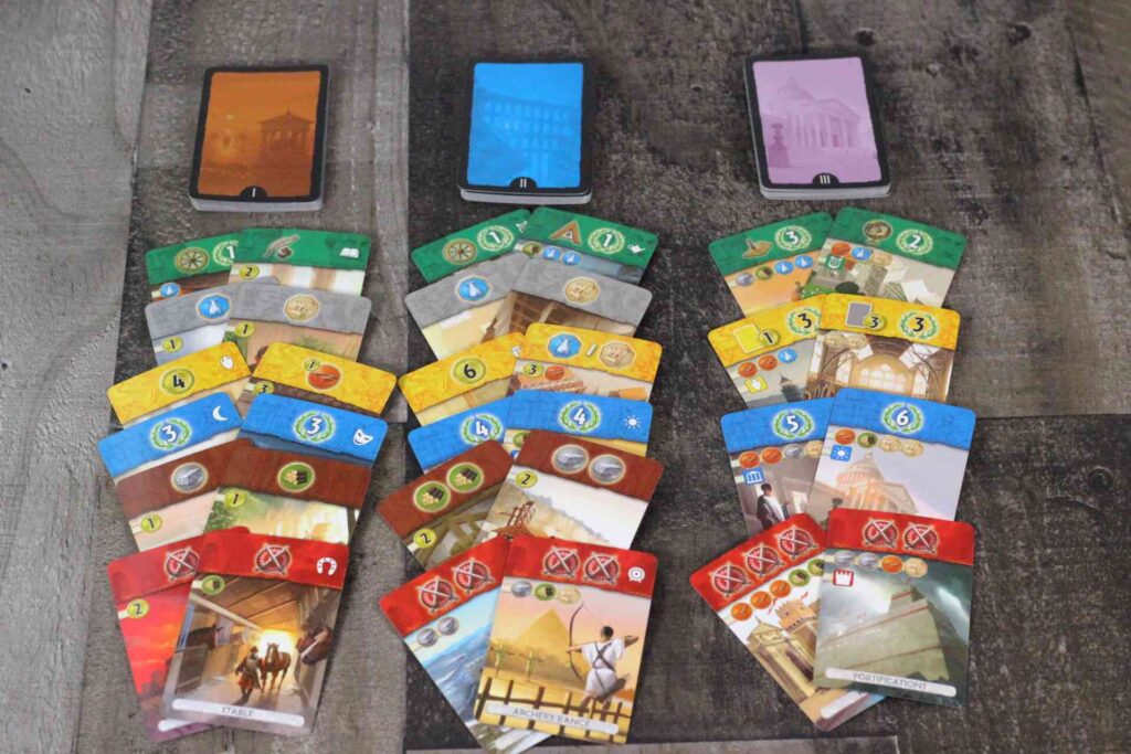 Picture Of 7 Wonders Duel age 1 2 and 3 content of cards