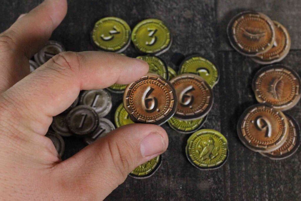 Picture Of 7 Wonders Duel coins close up